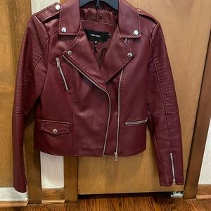 Maroon Leather Looking Jacket